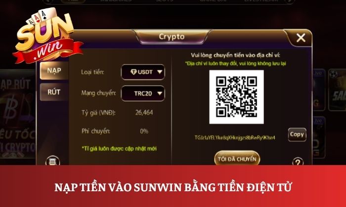 Nạp tiền vào Sunwin bằng tiền điện tử